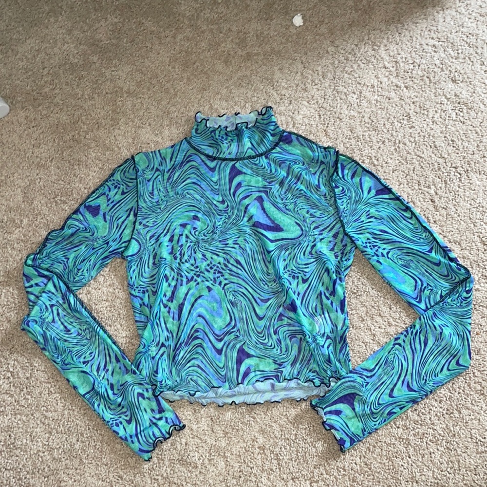 Mesh Green Purple Swirl Shirt